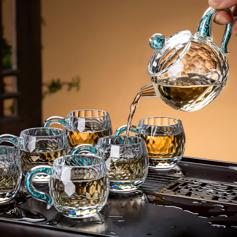 水晶玻璃功夫茶具套装2025新款家用高端茶壶茶杯一套轻奢待客