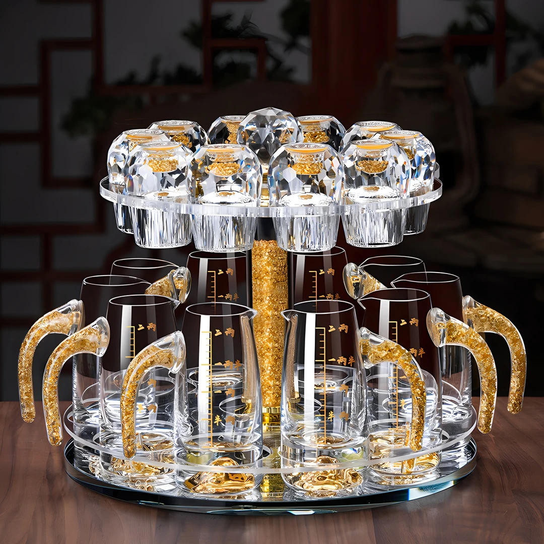 高级白酒杯分酒器套装水晶玻璃酒具家用待客小酒杯一口杯2025新款