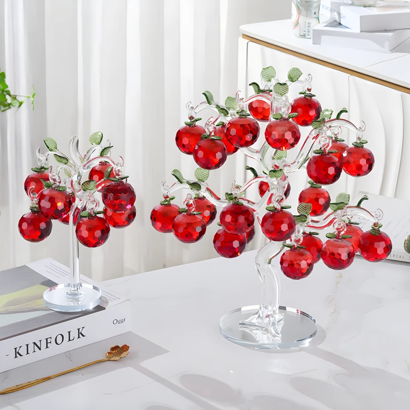 水晶苹果树平安树客厅创意装饰礼物玄关电视柜酒柜家居装饰品摆件