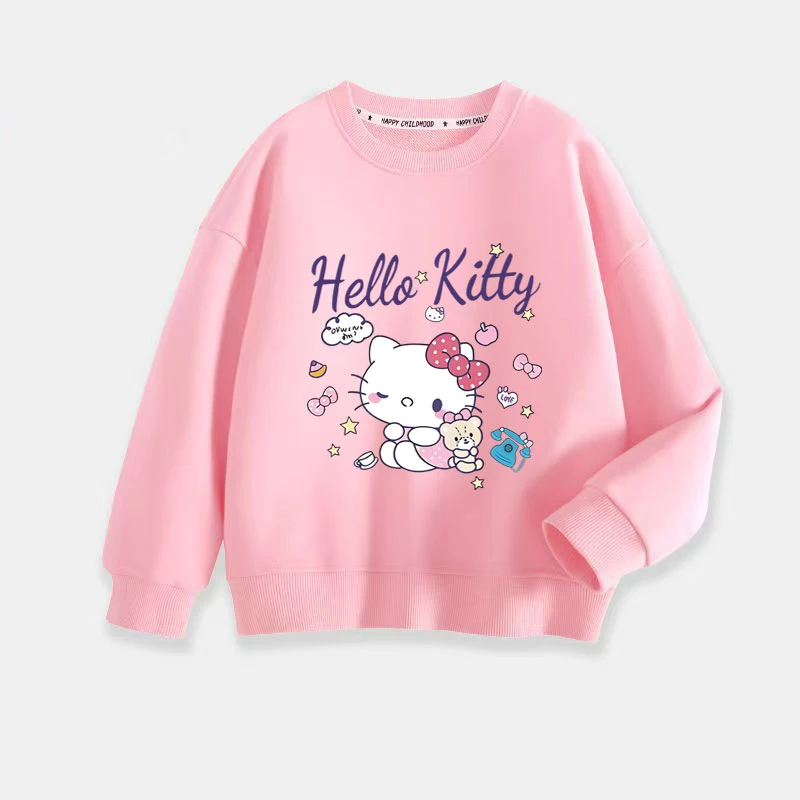 2024年男童中小童卫衣洋气女童卫衣圆领t恤衫卡通动漫印花卫衣t恤