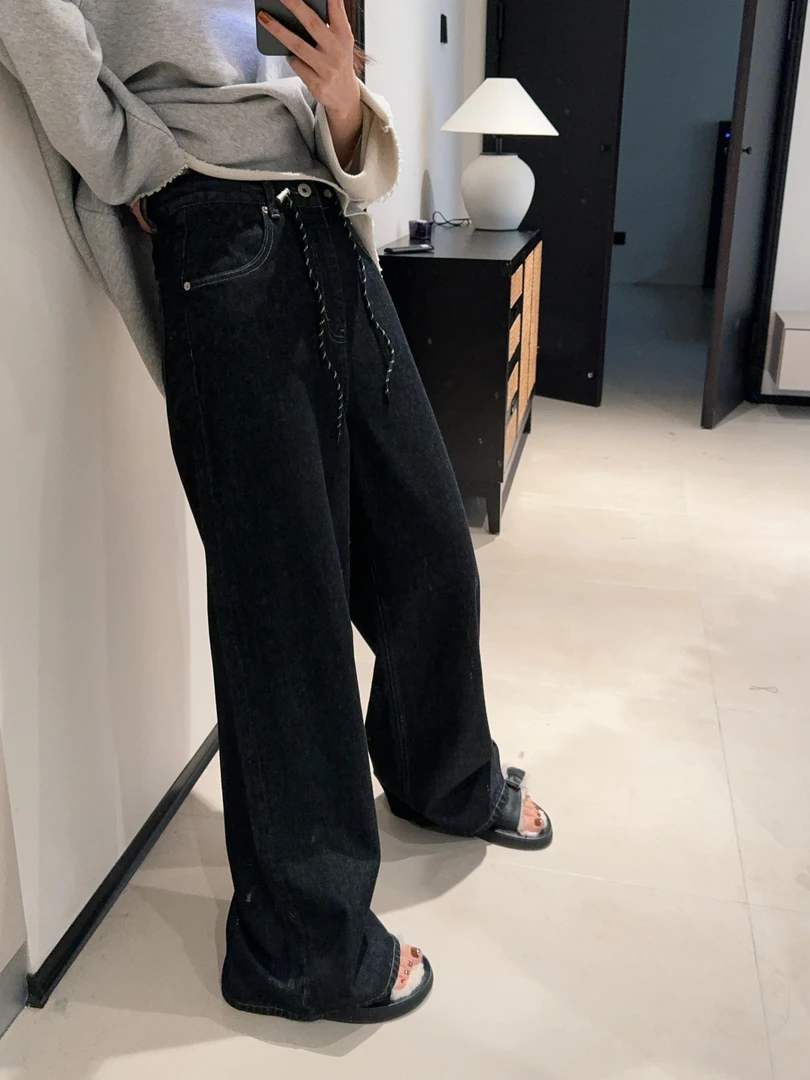 ［IAMMEIYA］-大骨架穿搭 栀子 直筒显瘦牛仔裤93112