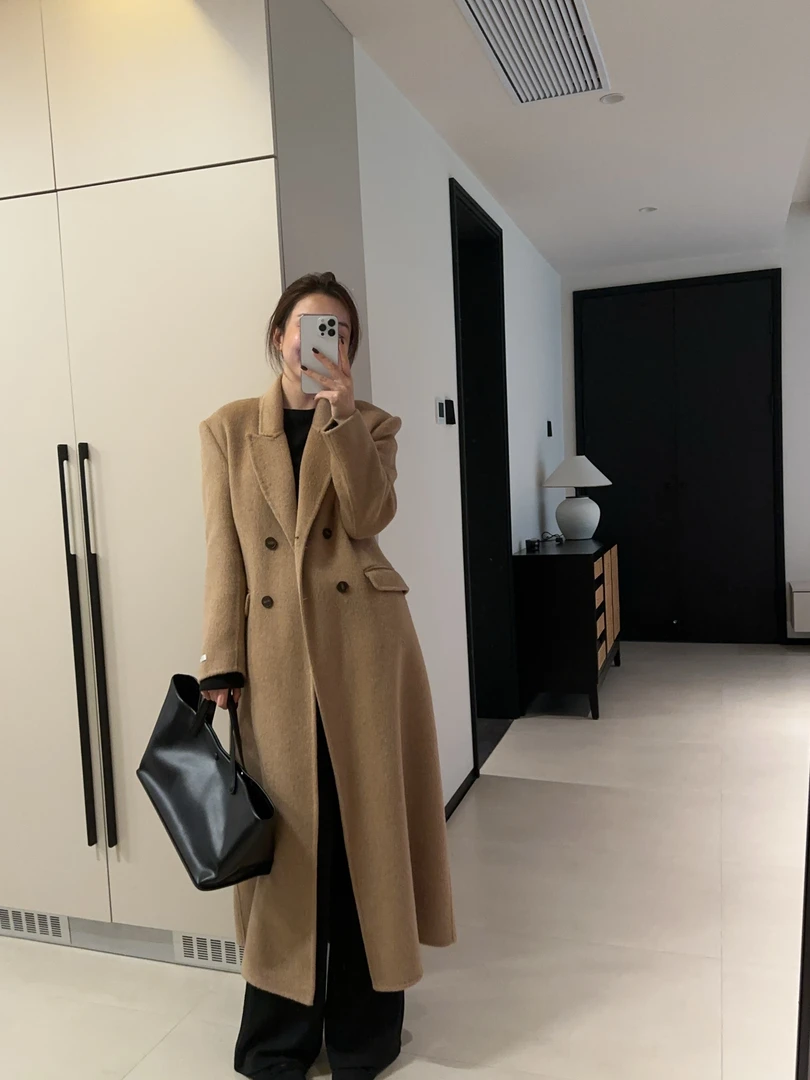 [IAMMEIYA] -小蛮腰百分百全羊毛大衣24082