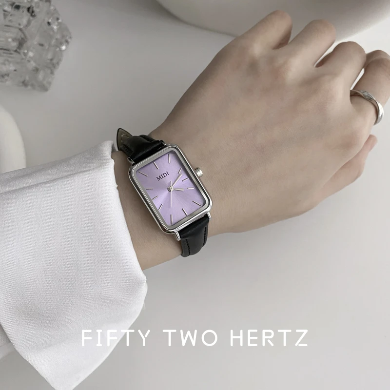 【52赫兹】方形简约韩版ins小众精致高级感防水多巴胺彩色休闲女表