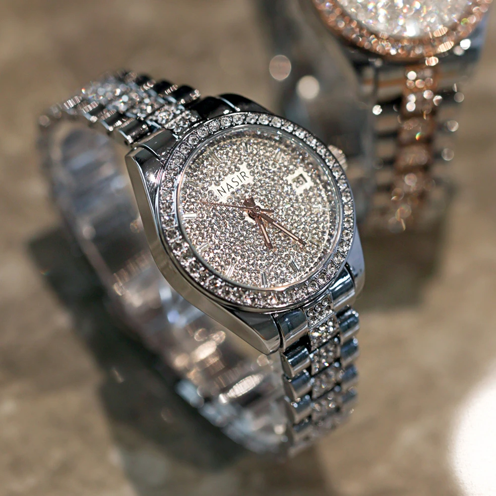 NASIR轻奢镶钻满钻气质百搭高级感时尚女士手表R719