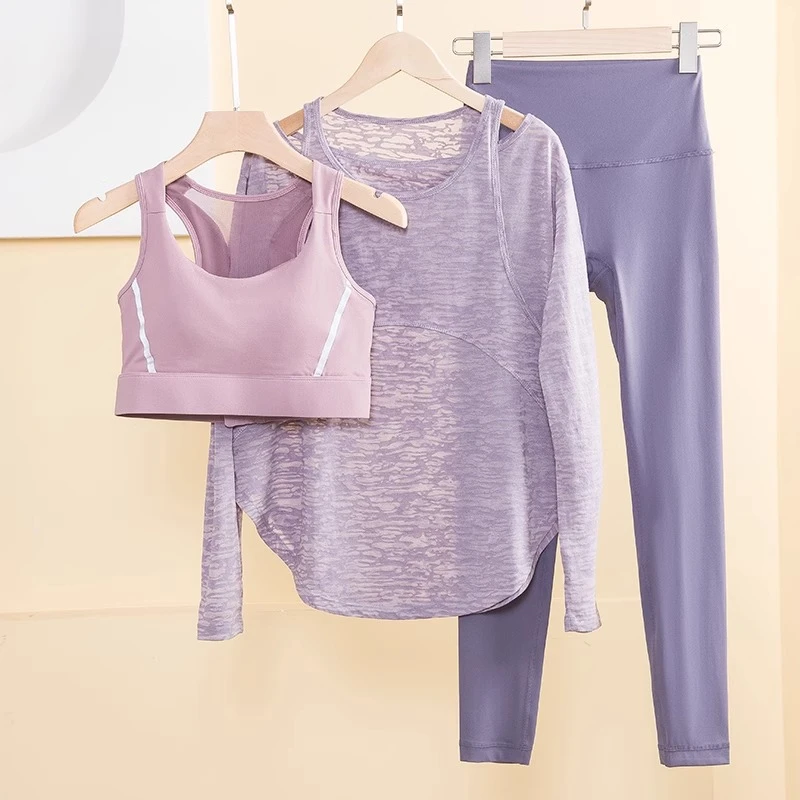 春季新款高级感瑜伽服套装女宽松跑步速干运动罩衫专业健身衣防晒