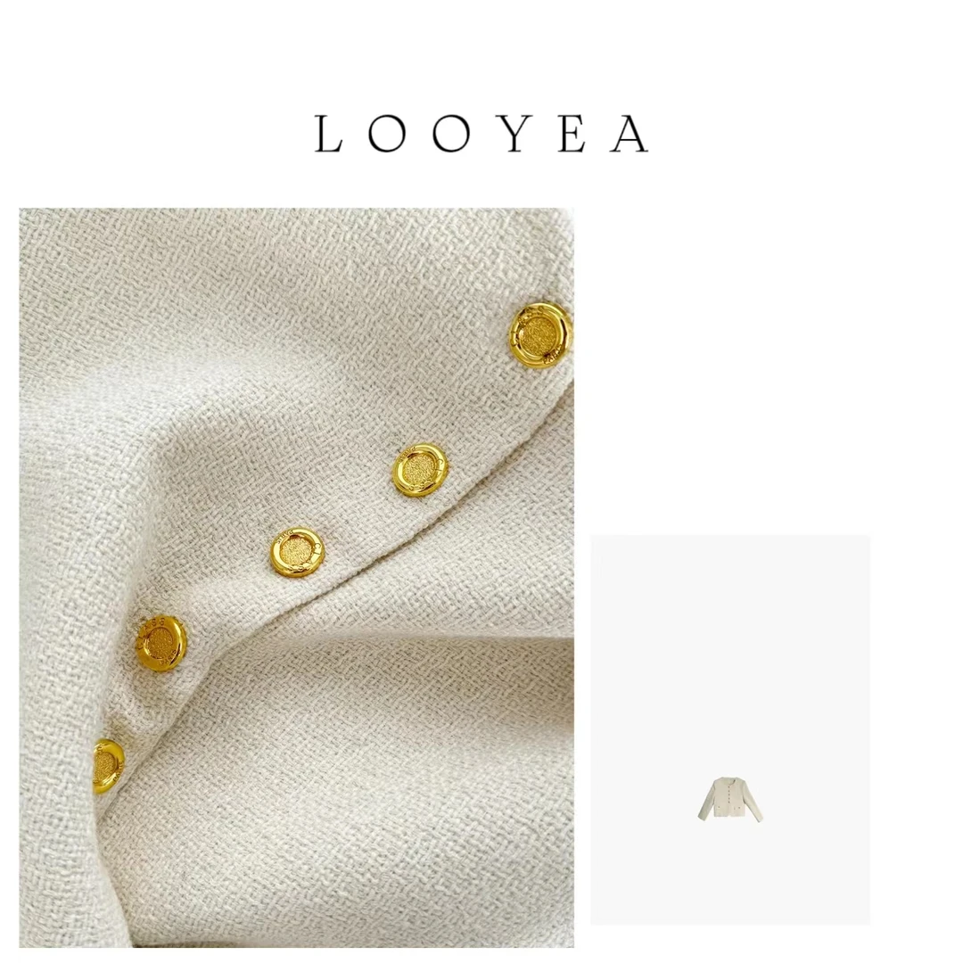 【白茶玫瑰】LOOYEA 气质短款小香风上衣女外套 1745