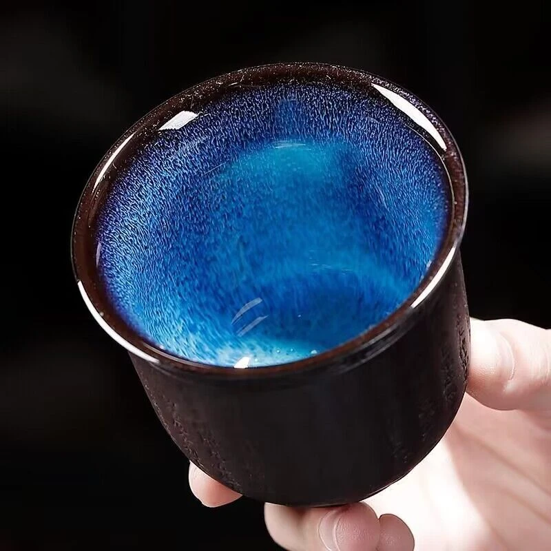 窑变心经杯 建盏紫砂主人茶杯紫砂主人杯兔毫盏茶盏建盏