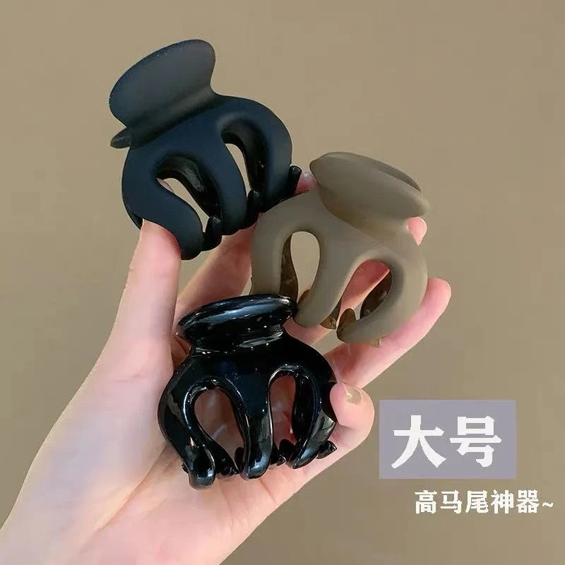 高马尾磨砂南瓜抓夹鲨鱼夹