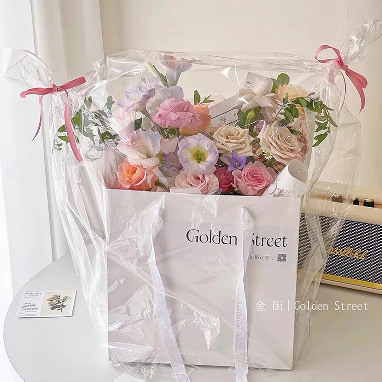 【1帮1】防尘袋透明袋花艺材料20个花店花束包花diy材料批发