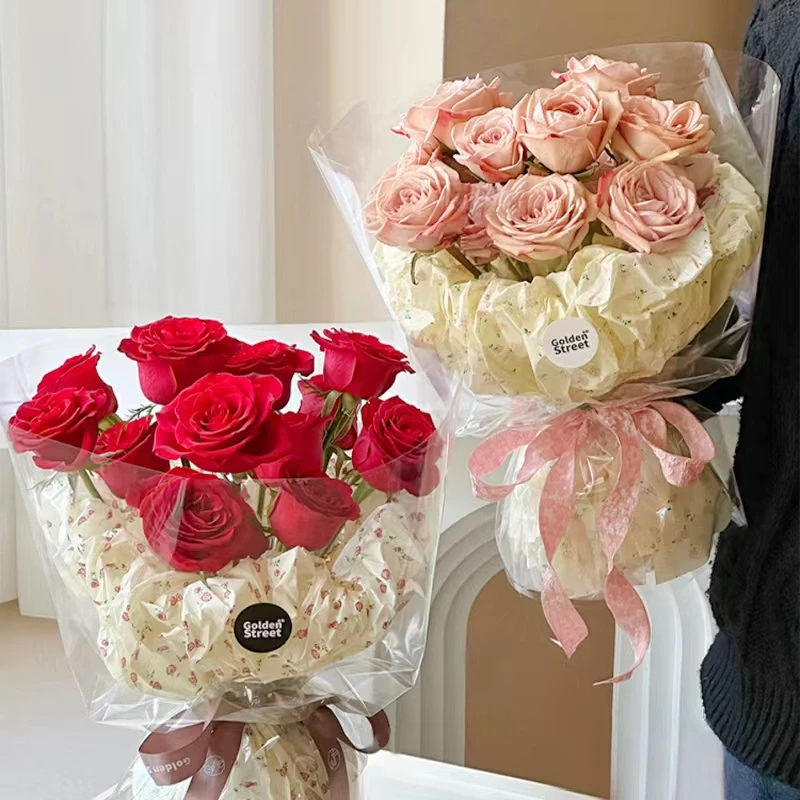 【1帮1】印花珠光雪梨纸38克加厚打底内衬鲜花包装纸花店diy