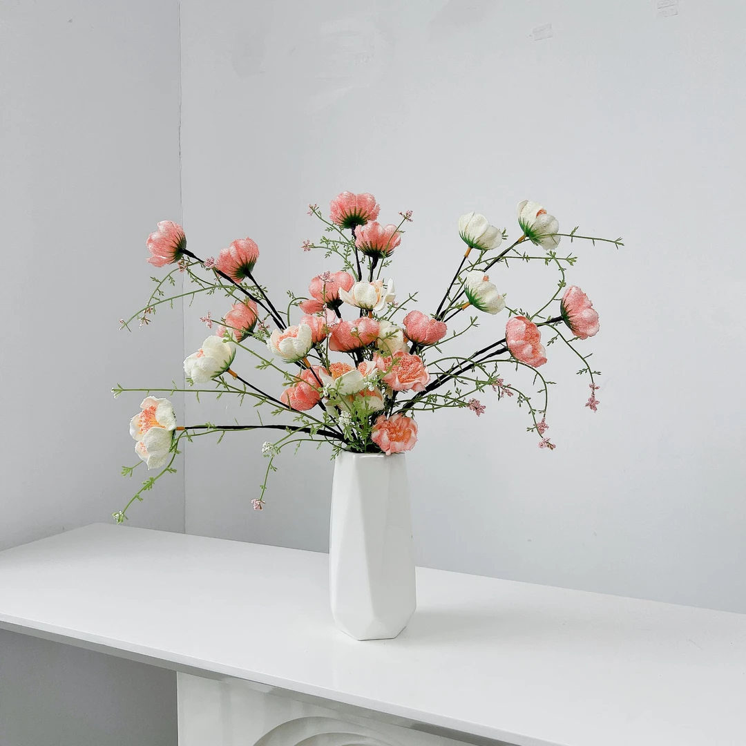 高档仿真花摆设杜鹃花仿真假花客厅餐桌饰玄关家居摆件高级仿真花