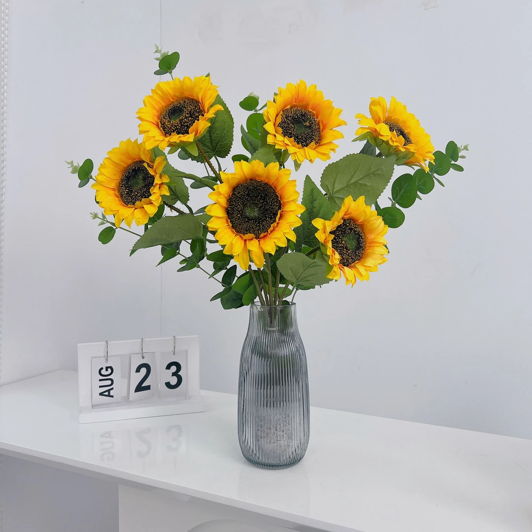【带花瓶】向日葵假花仿真花束北欧ins轻奢花艺摆件客厅装饰插花