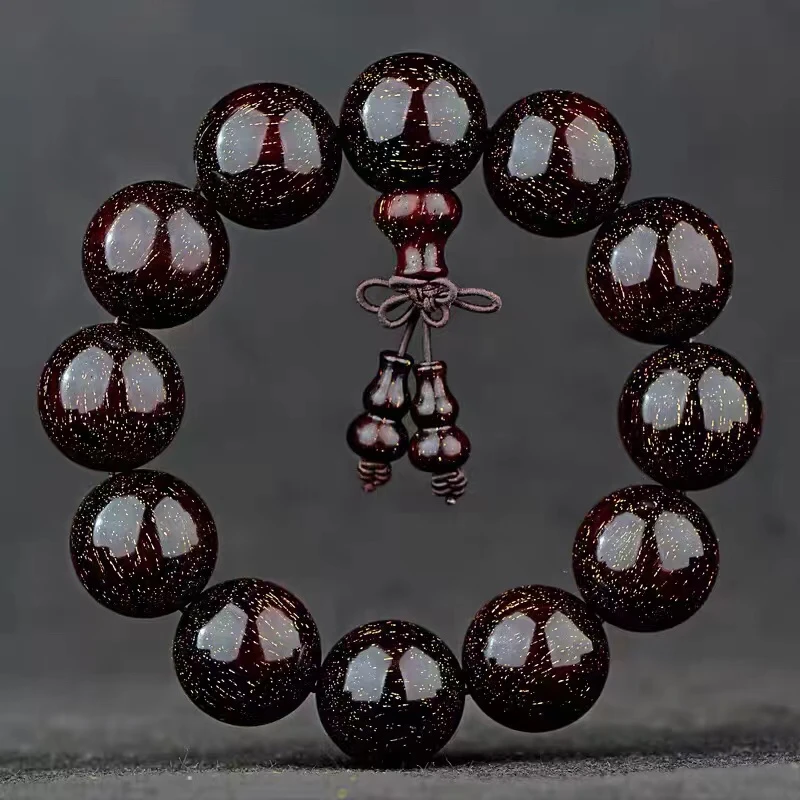 正宗紫檀木血檀高密爆满金星品质2.0男女士款式收藏文玩手串手链