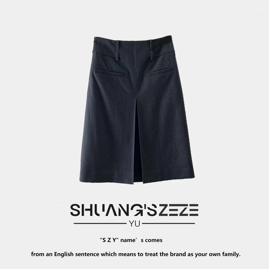 SZY 早春上新丨伯克利羊毛天丝气质半身裙简约不规则 YFC23075