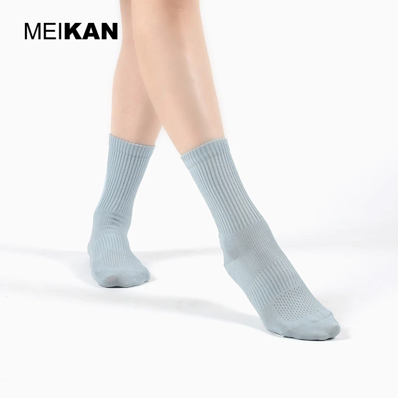 美看7A级抗菌直角袜棉女袜吸汗透气春秋薄款短袜中筒袜男夏3双装