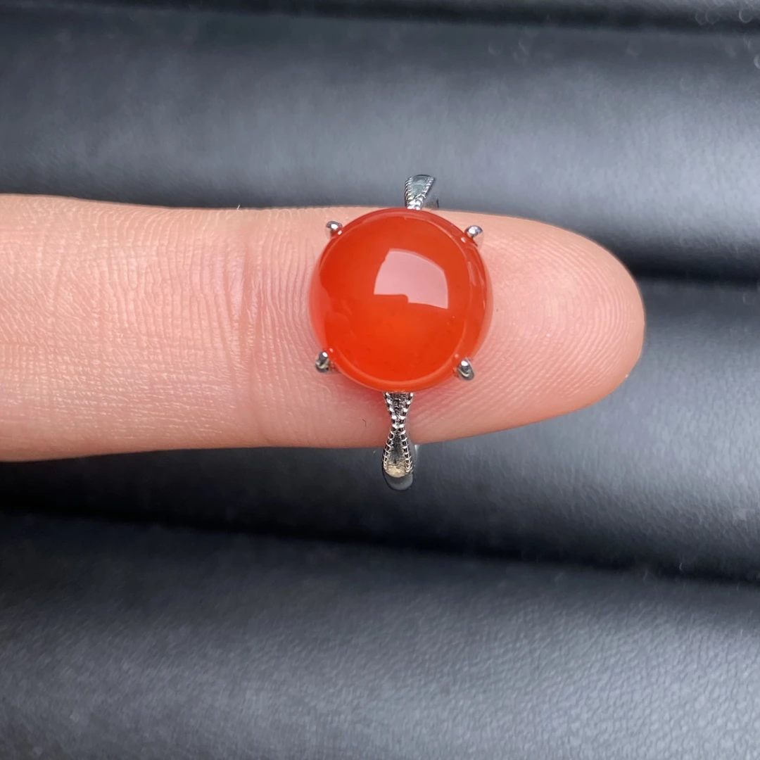 玥喜珠宝玛瑙戒指S925银镶嵌