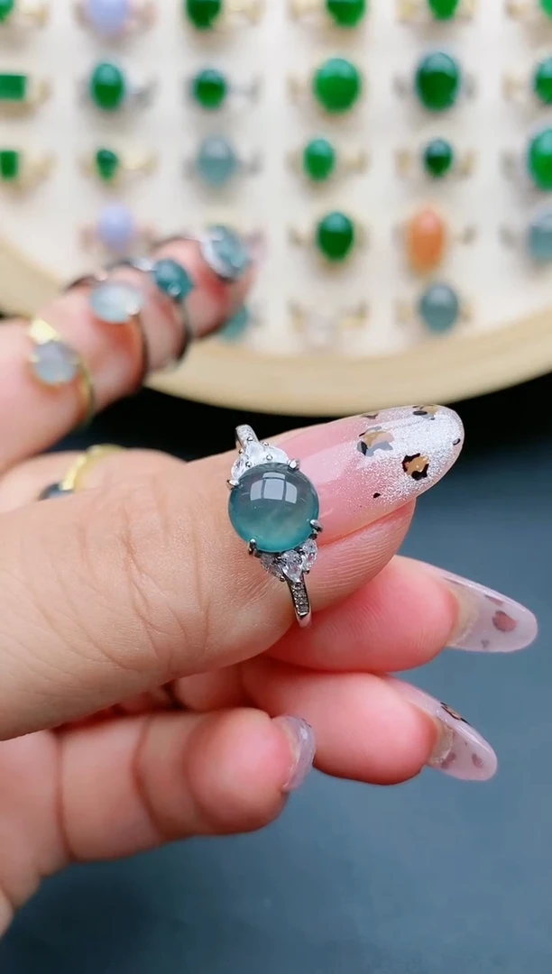 【闪购商品】翡翠戒指银S925镶嵌508005