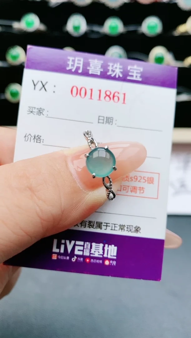 【闪购商品】翡翠戒指银S925镶嵌1