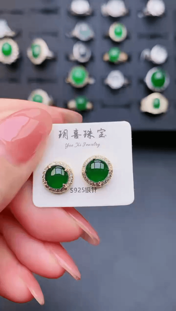 【闪购商品】翡翠耳饰银S925镶嵌12321321