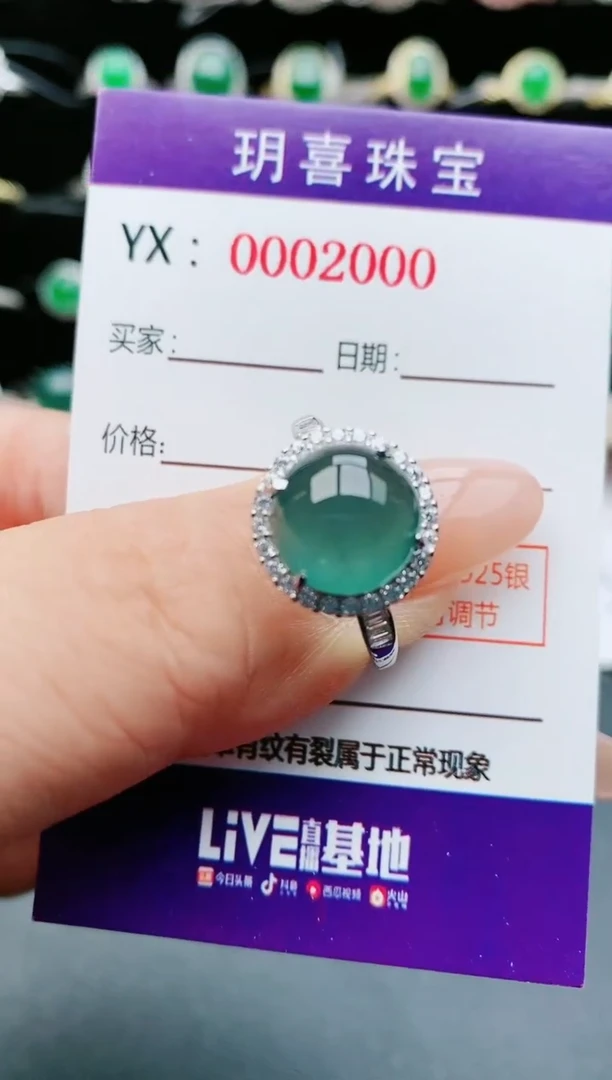 【闪购商品】翡翠戒指银S925镶嵌1
