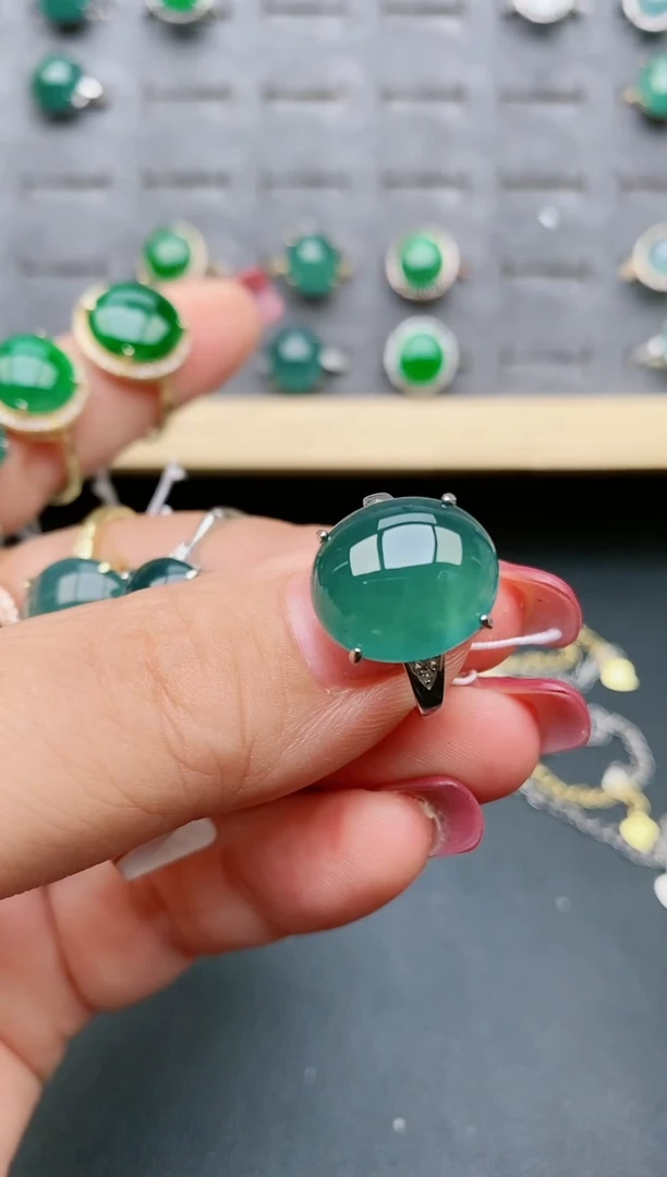 【闪购商品】翡翠戒指银S925镶嵌21312