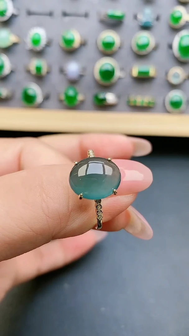 【闪购商品】翡翠戒指银S925镶嵌5080580