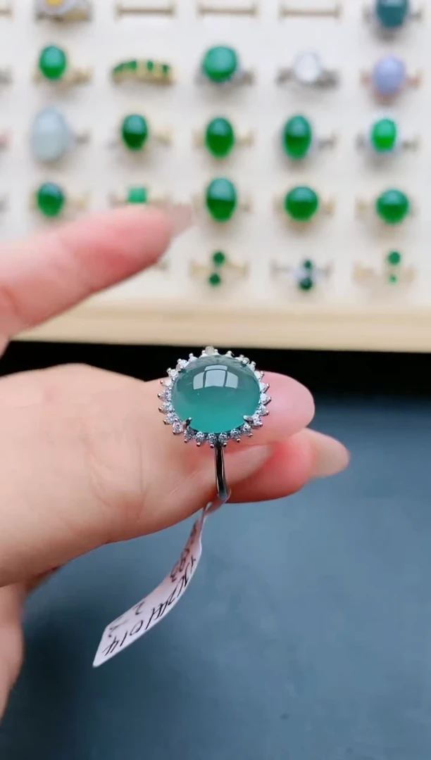 【闪购商品】翡翠戒指银S925镶嵌6000