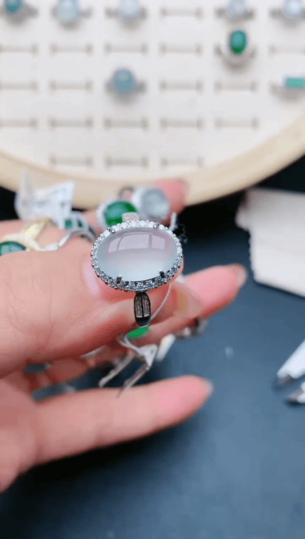 【闪购商品】翡翠戒指银S925镶嵌32321