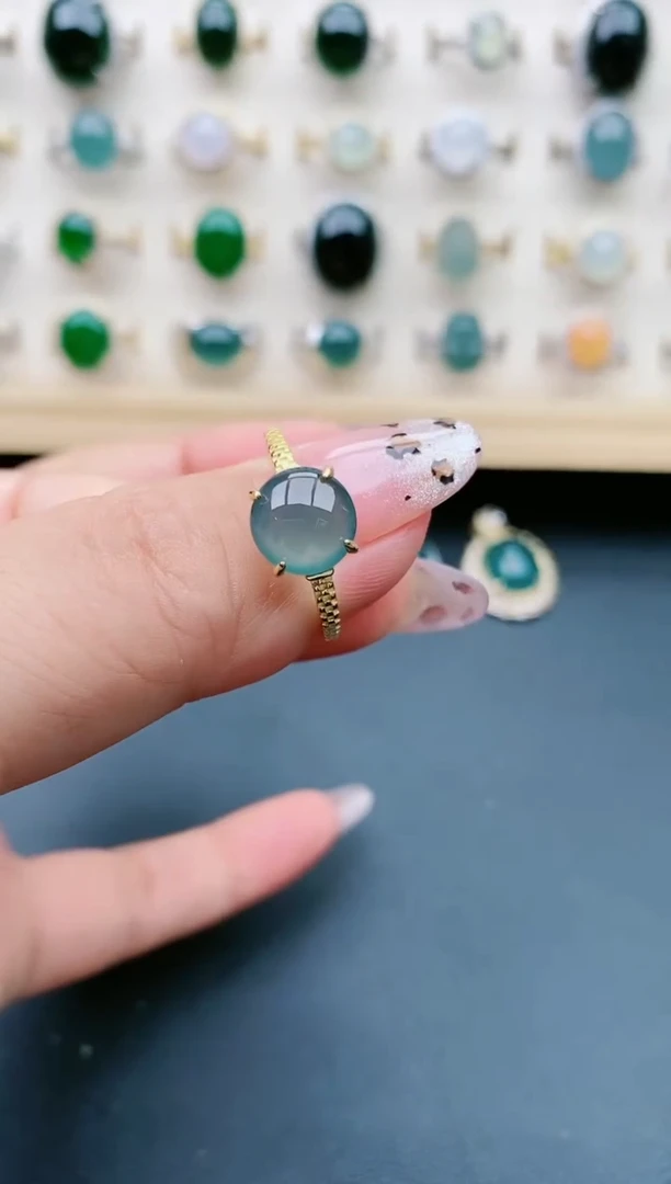 【闪购商品】翡翠戒指银S925镶嵌132131