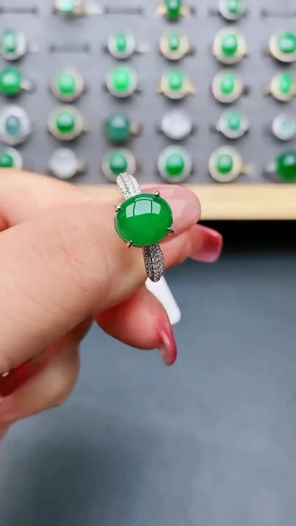 【闪购商品】翡翠戒指银S925镶嵌32131