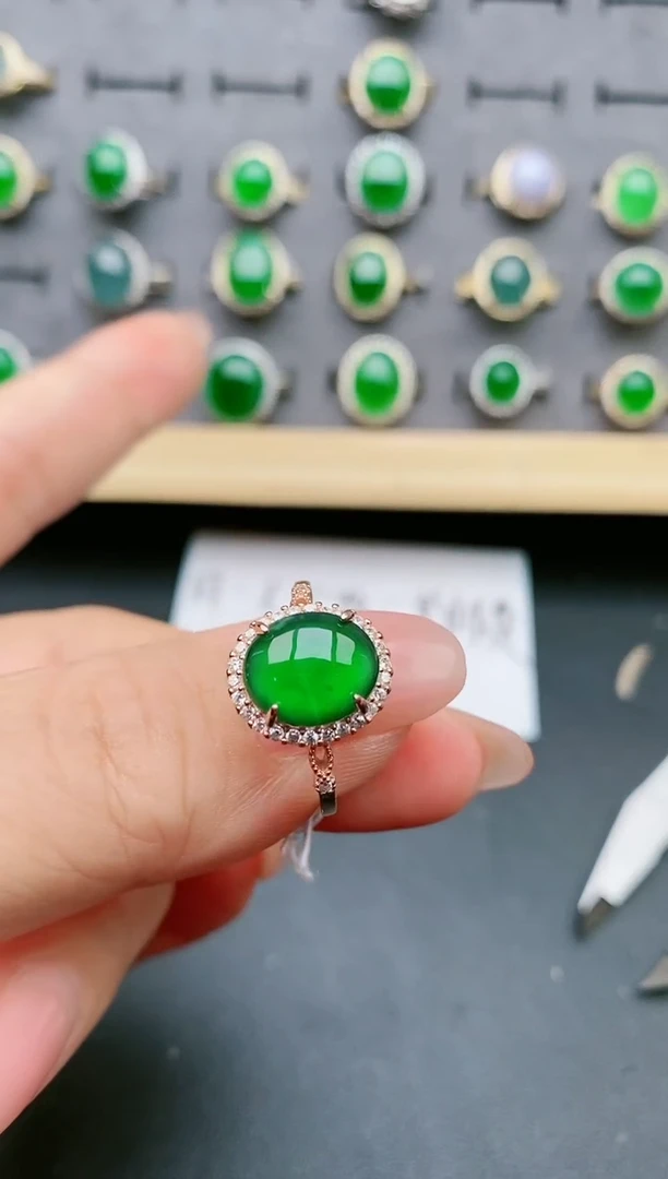 【闪购商品】翡翠戒指银S925镶嵌058005