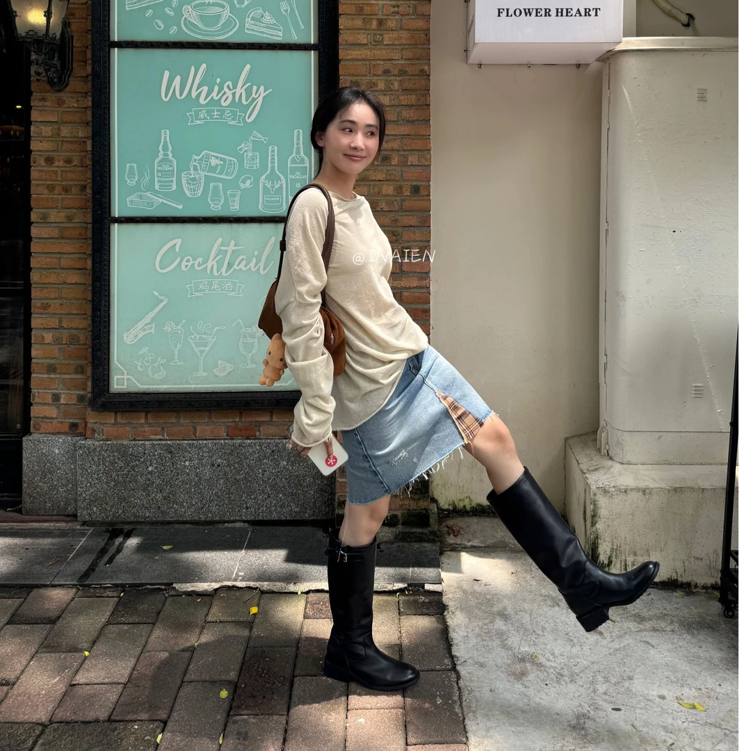 【INAIEN】 线上款 牛仔短裙 (清仓)Y3589