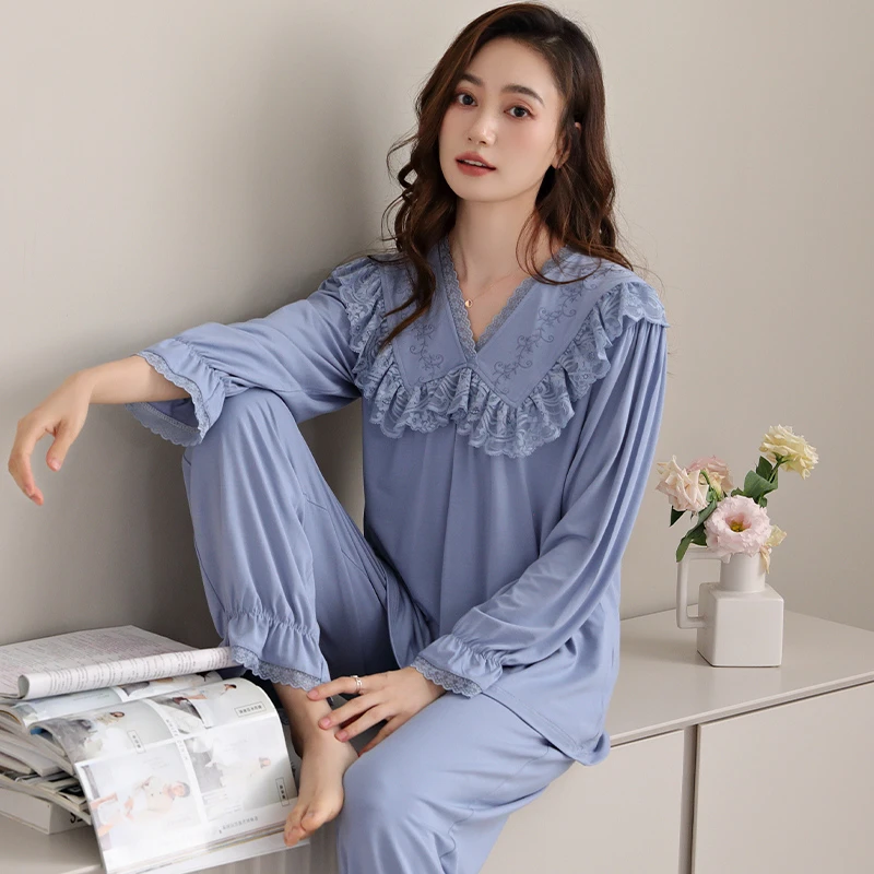 【端庄雅致】云朵棉舒适婉韵中年送妈妈睡衣春季女士家居服