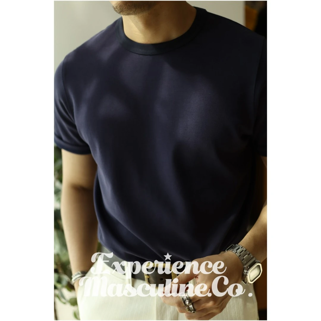 柴米Pima棉基础款男士短袖t恤夏季美式复古重磅纯棉男装阿美咔叽