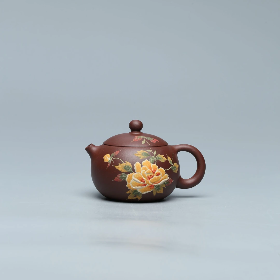 达观YJE123 杨金娥 牡丹西施 紫龙血 200cc紫砂壶 青墨