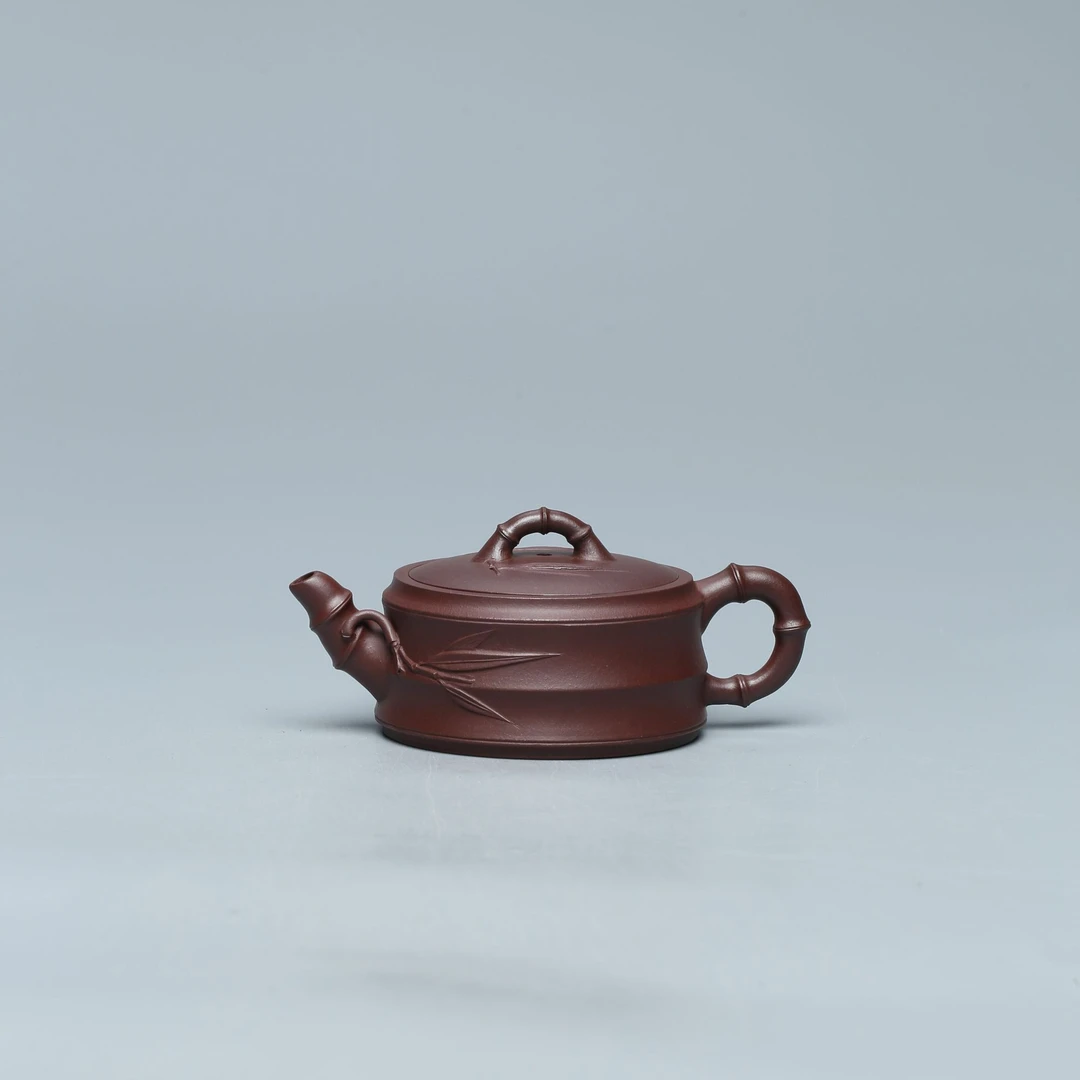 达观WW43【博砂堂】沈陆仙 小宽口竹段 紫泥 120cc 紫砂壶 壶之华