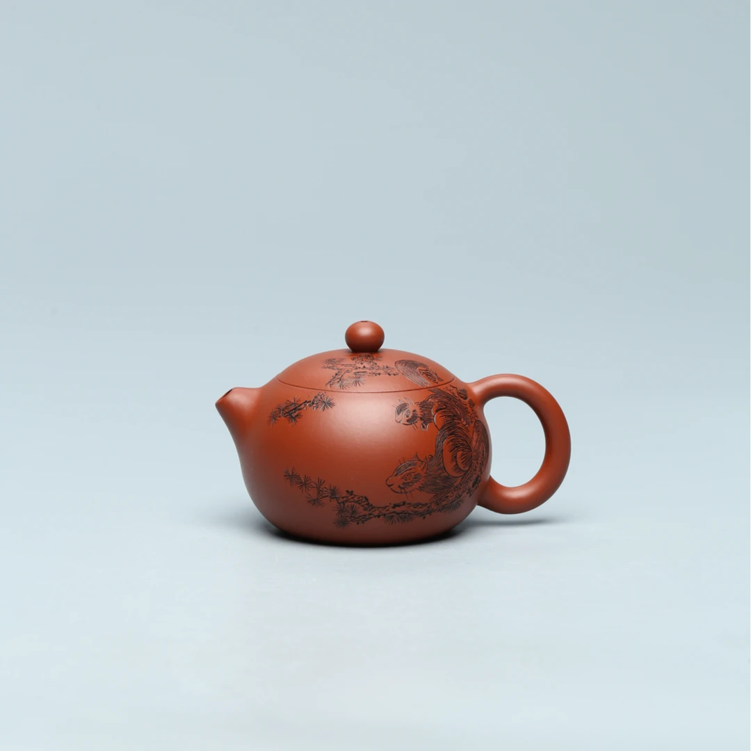 达观LHH36【玩艺轩】杨燕 西施 朱泥 170cc 紫砂壶青墨