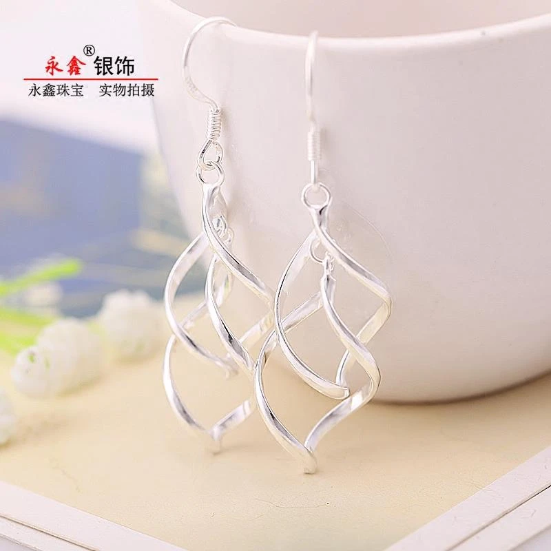 足银耳饰 999纯银耳坠短款女简约时尚个性小众设计气质防过敏素款