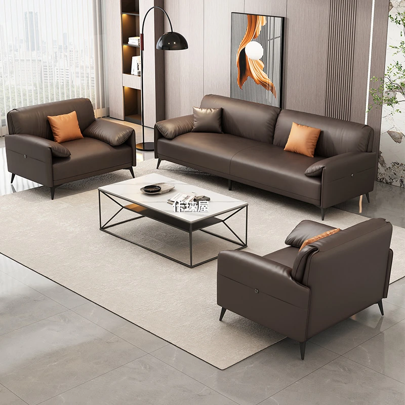 现代简约经理办公室沙发办公商务会客室接待老板家具茶几组合套装