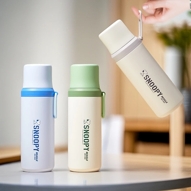 史努比家用保温杯可爱杯子创意大容量女士男士便携保温杯子简约杯