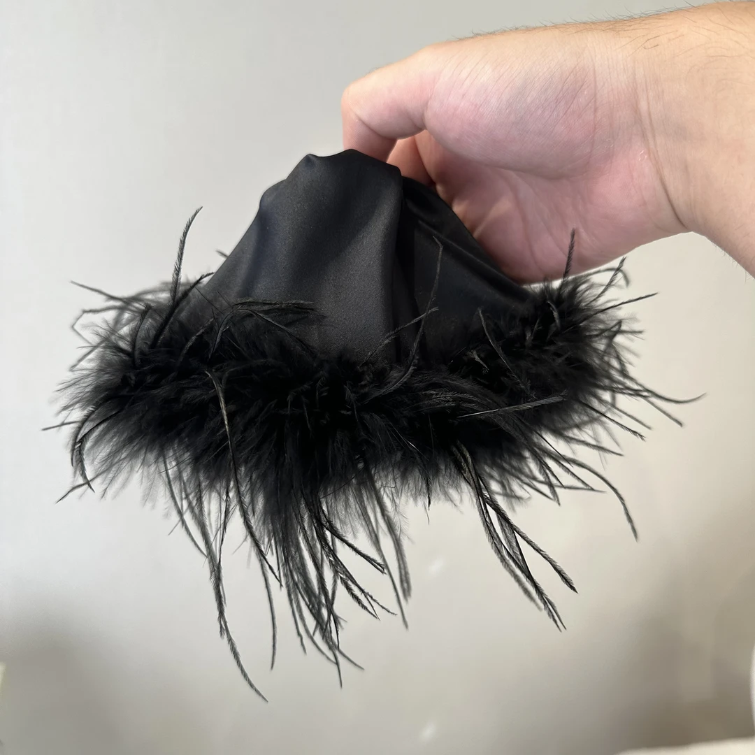 zj351哑光锻羽毛全盘后脑勺大版抓夹显发量精致高级发饰高级百搭