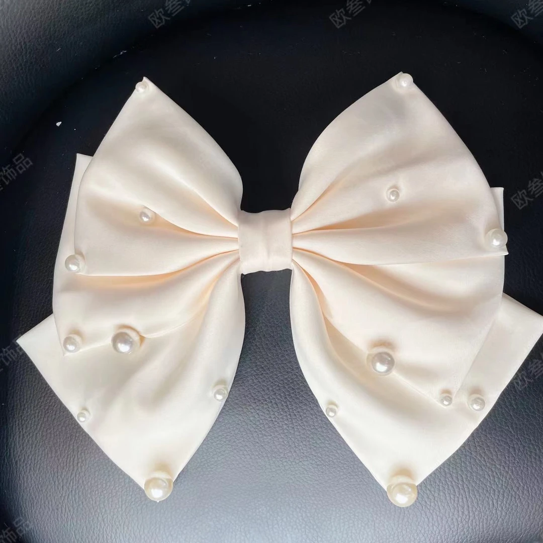 th050珠珠超大蝴蝶结发夹顶夹弹簧夹