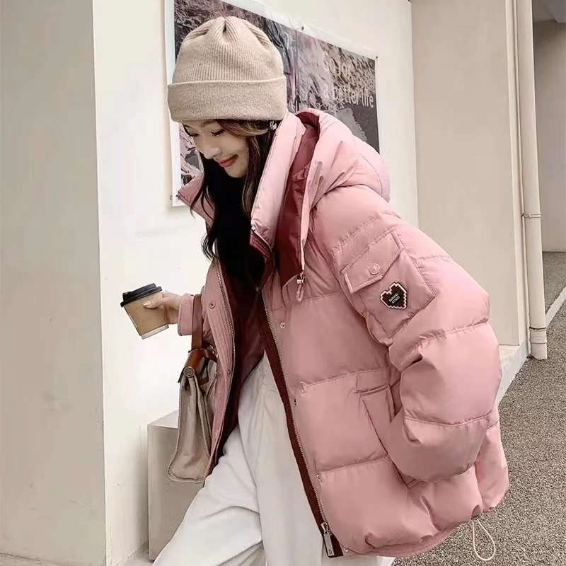 【阿芝专属】百搭连帽拼色系短款棉袄外套加厚过冬款棉服81088