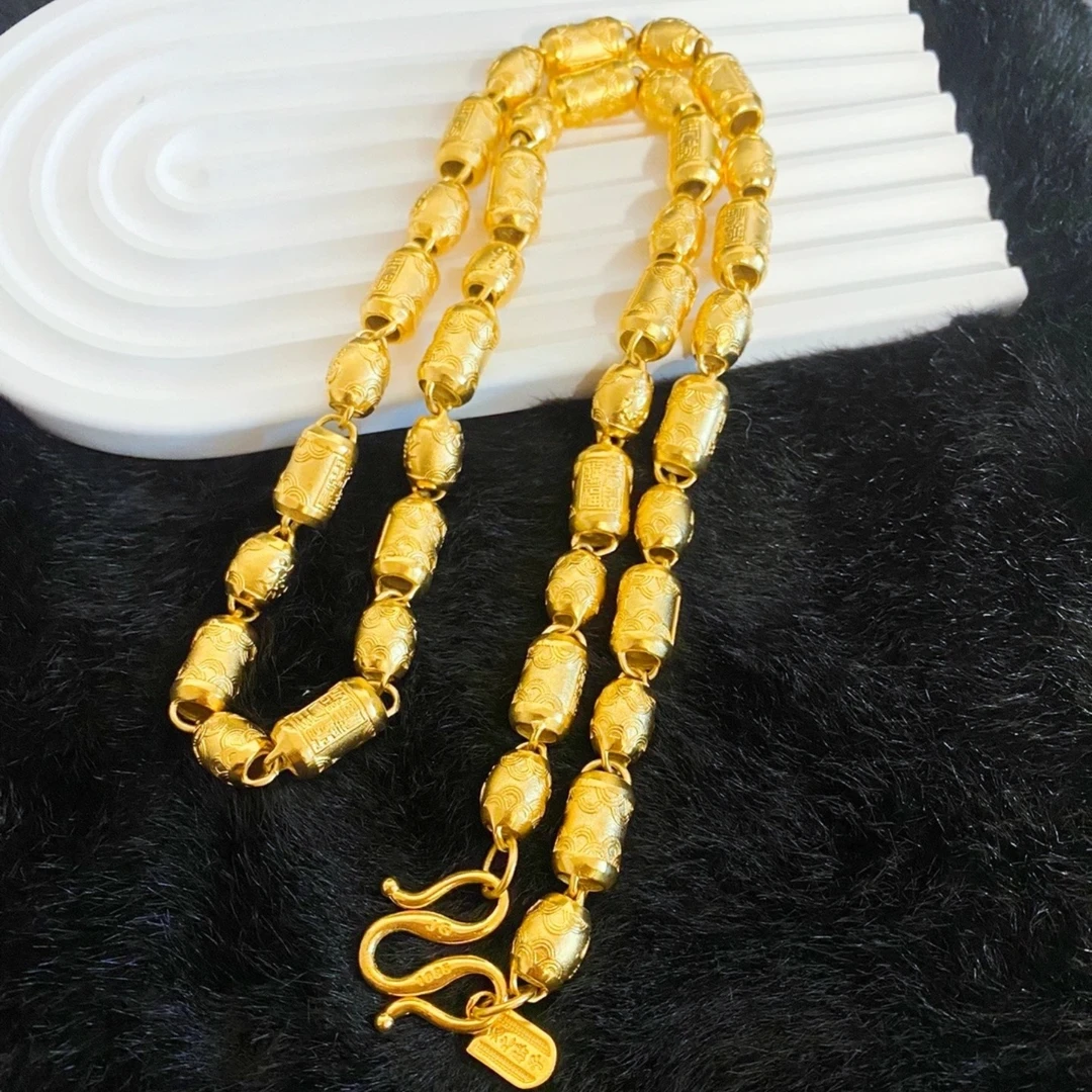 合金项链 天之骄子项链潮流时尚男珠宝长链光面金色气质链子饰品