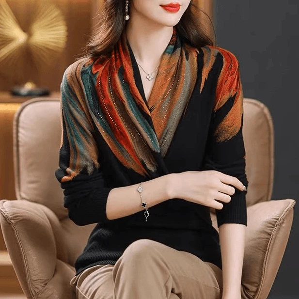 2024新款秋季洋气妈妈装时尚上衣中老年女装气质针织衫长袖毛衣