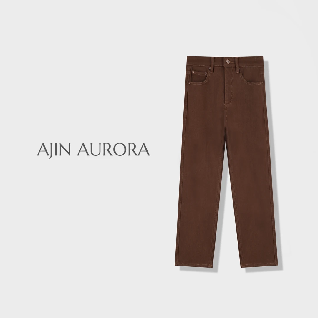 893【冬季礼物】加厚绒直筒牛仔裤女冬季保暖2024新款显瘦高腰