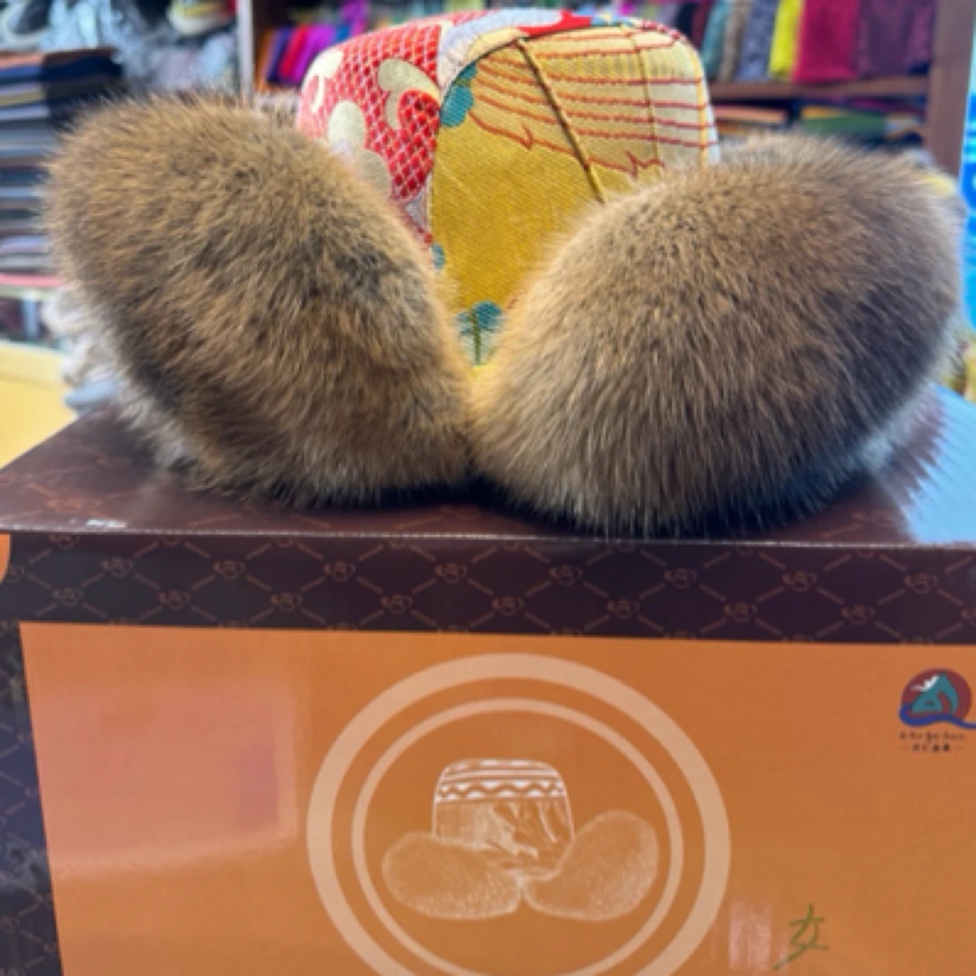 吾拉雅女士金丝帽保暖毛绒秋冬自产帽子冬季