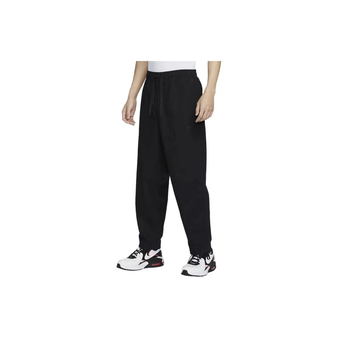 NIKE/耐克松紧腰logo刺绣夏季宽松休闲裤男子黑色FN3097010*TJ