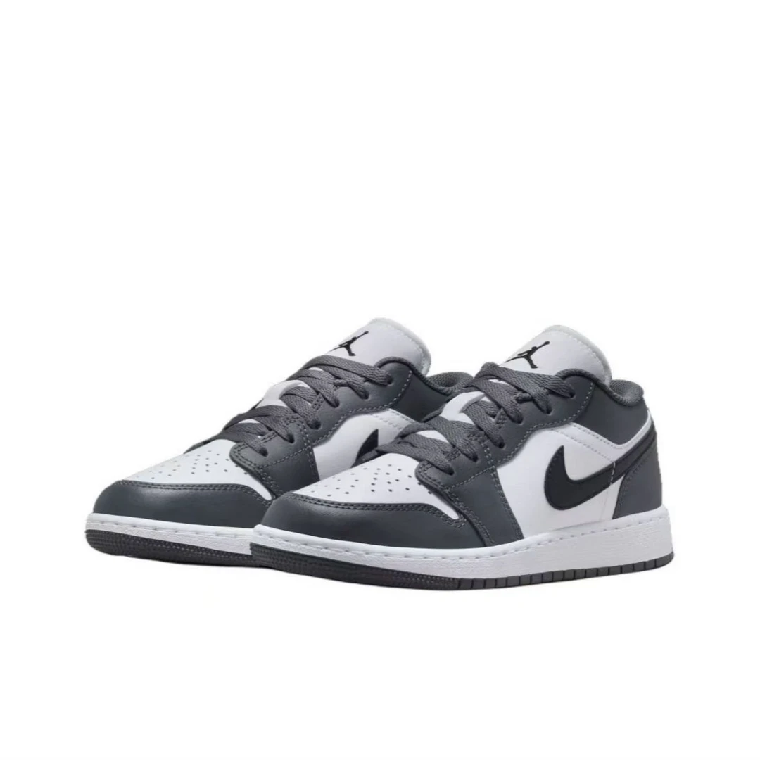 NIKE/耐克AJ1LOW影子灰GS舒适百搭复古白黑低帮板鞋553560152*TJ
