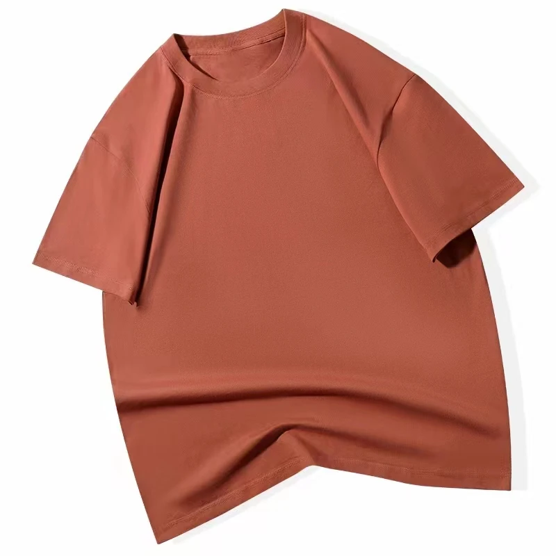 260克精梳棉T恤夏季男女同款2024年新款情侣款简约百搭风半袖